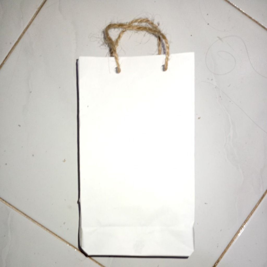 Paper Bag Polos Putih - Ukuran 12x13x17, Warna putih, Polos