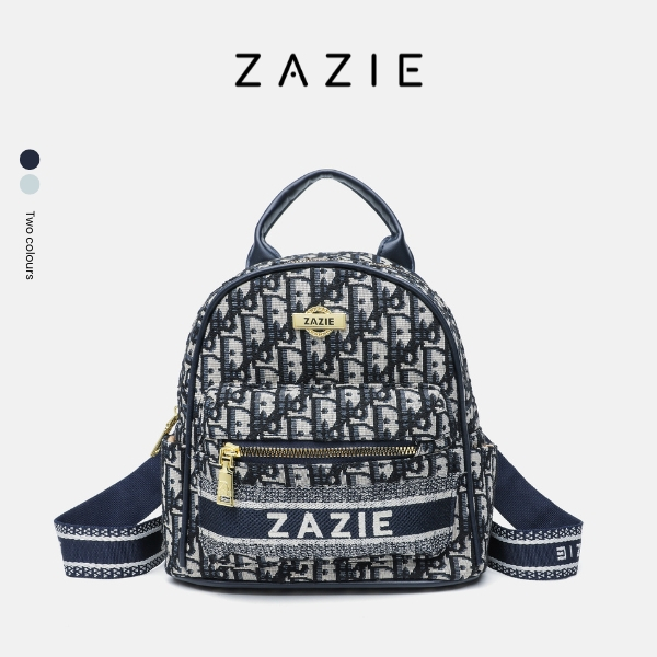 ZAZIE Ransel Bunga Tua Bersulam Ransel Berkapasitas Besar Tas Kasual Baru Tas Bahu Perjalanan Tas Wa