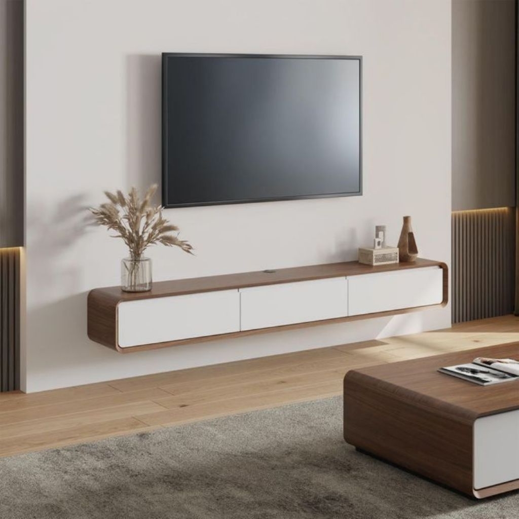FURNITURE Meja tv minimalis gantung modern kayu tahan lama