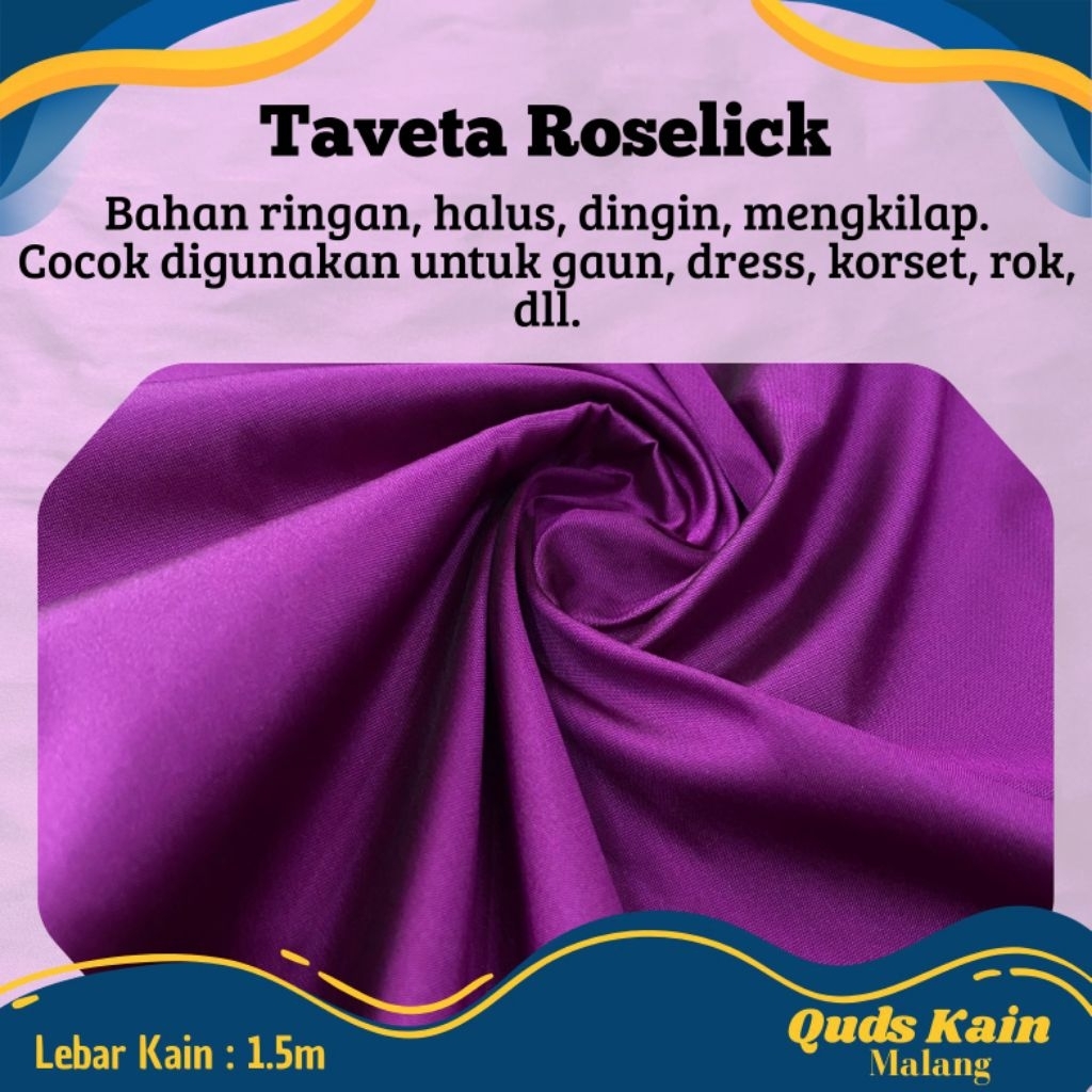 Kain Taveta Roselick | Kain Tafeta | Kain Taffeta (WARNA REQUEST)