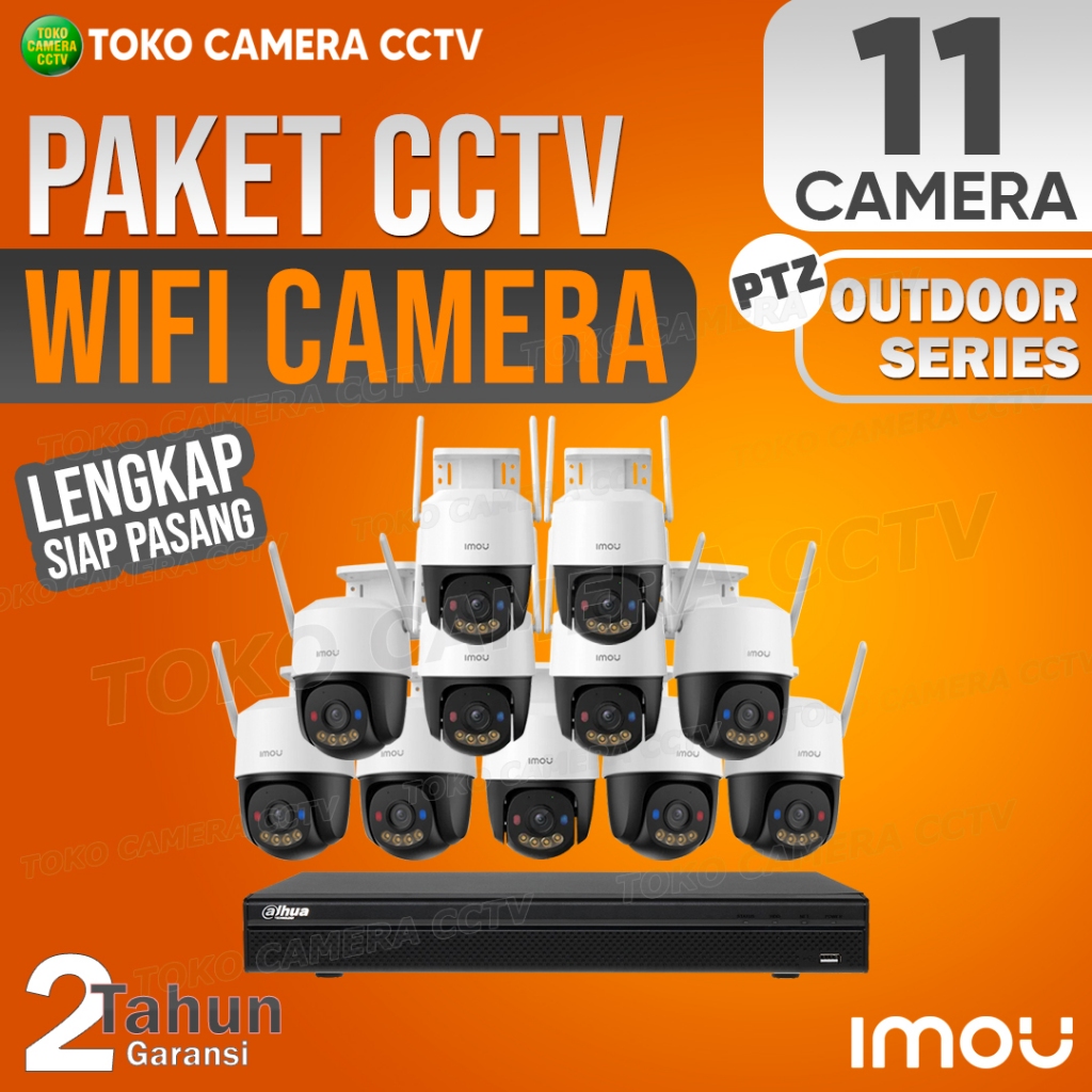 PAKET CCTV WIFI PTZ IMOU OUTDOOR 16 CHANNEL 11 KAMERA