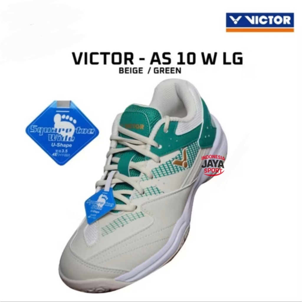 Sepatu Badminton VICTOR AS 10 W LG  Dewasa & Anak anak Beige Green