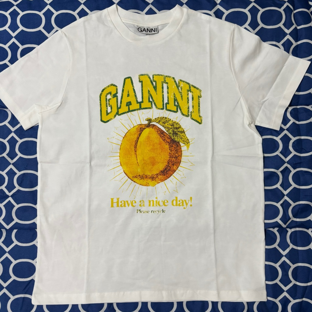 kaos ganni peach