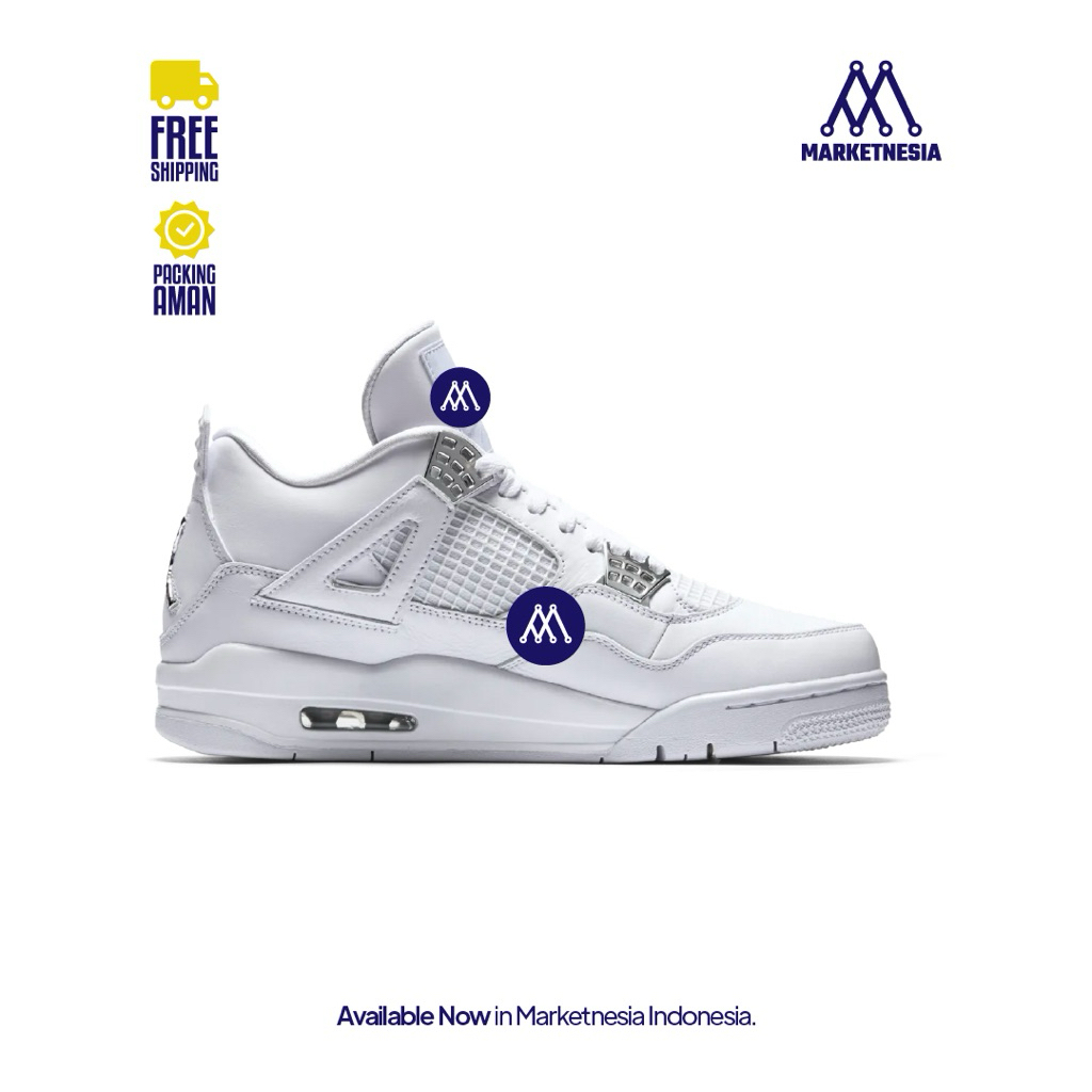 Sepatu Jordan 4 Mid Full White