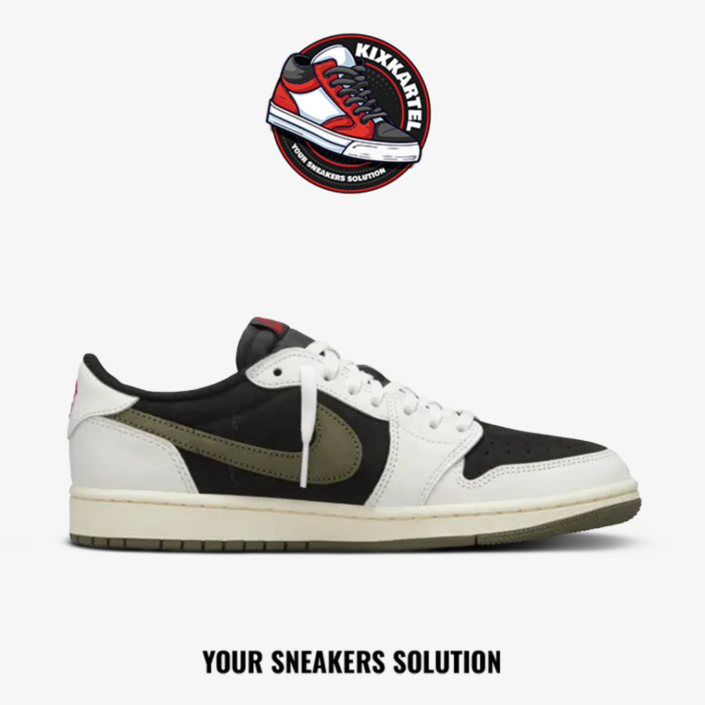 Nike Air Jordan 1 Low x Travis Scott Olive Green White Black Authentic