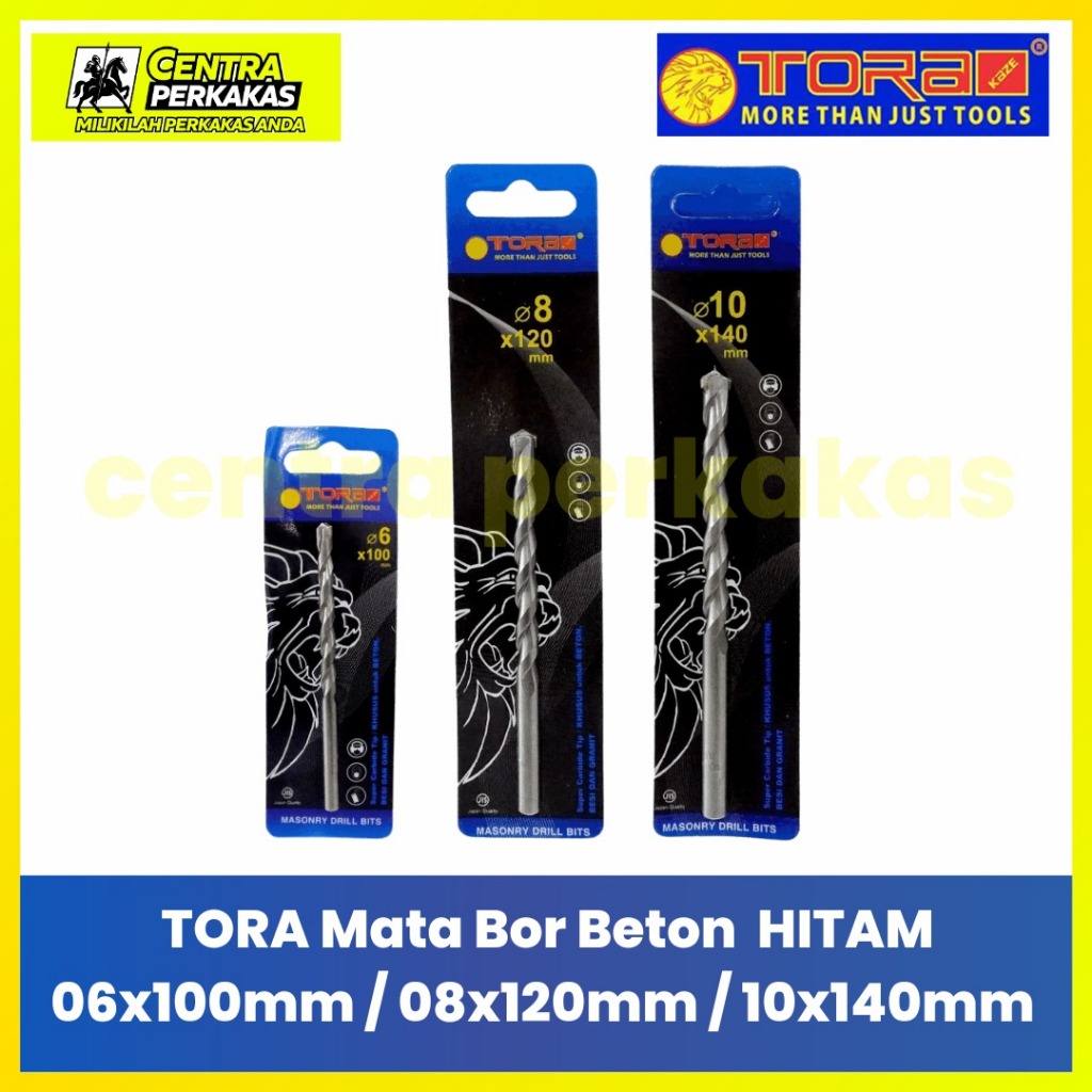 Tora Mata Bor Beton / Besi & Granit (6x100 mm/8x120 mm/10x140mm/12x140mm) WARNA HITAM