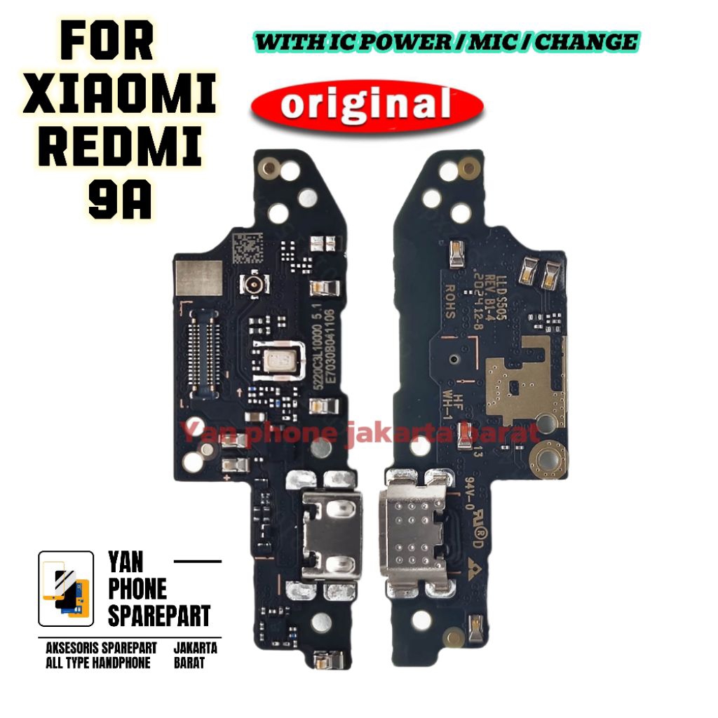 PCB Board Xiaomi Redmi 9A Fullset dengan IC - Mainboard Xiaomi Redmi 9A Original