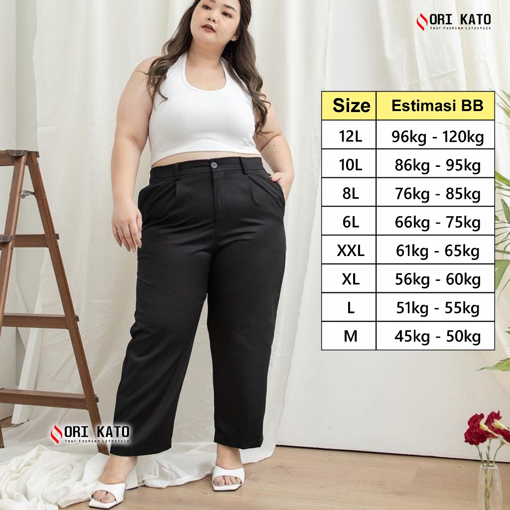 Celana Wanita Jumbo Pinggang Karet BB Sampai 120kg baggy pants big size