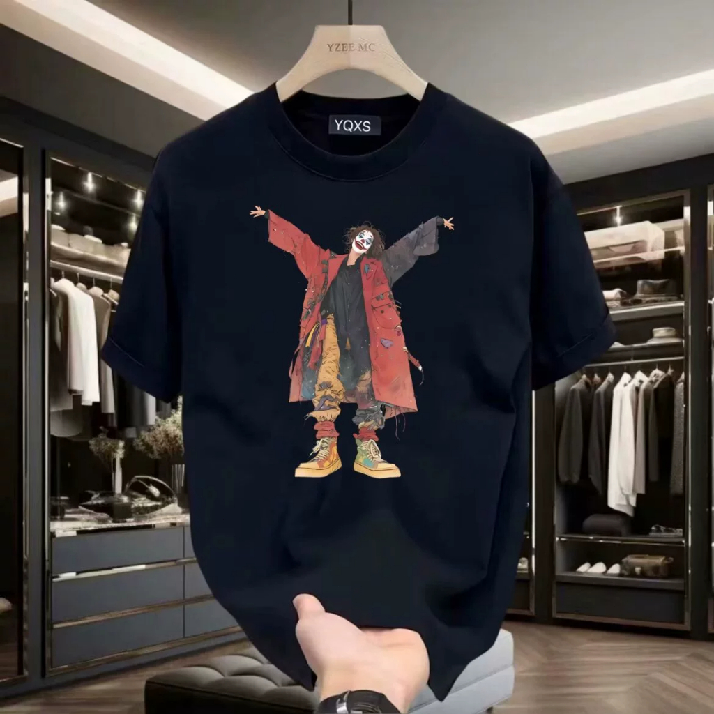 Kaos Lengan Pendek Pria Katun Premium Brand Fashion Joker - Gaya Fashionable Cutting Bahu Tegak, Nya