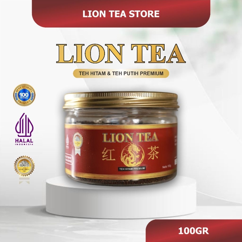 Teh Hitam Lion Tea Long Tea - Teh Hitam & Putih Long Tea 100gr Original Produk