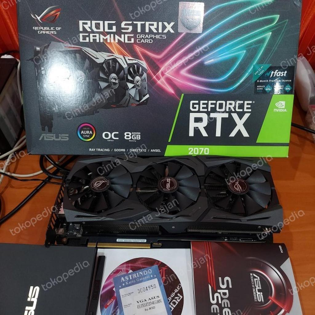 NVIDIA GEFORCE RTX 2070 ASUS ROG STRIX OC GAMING 8GB DDR6 NON LHR VGA GPU - PRELOVED