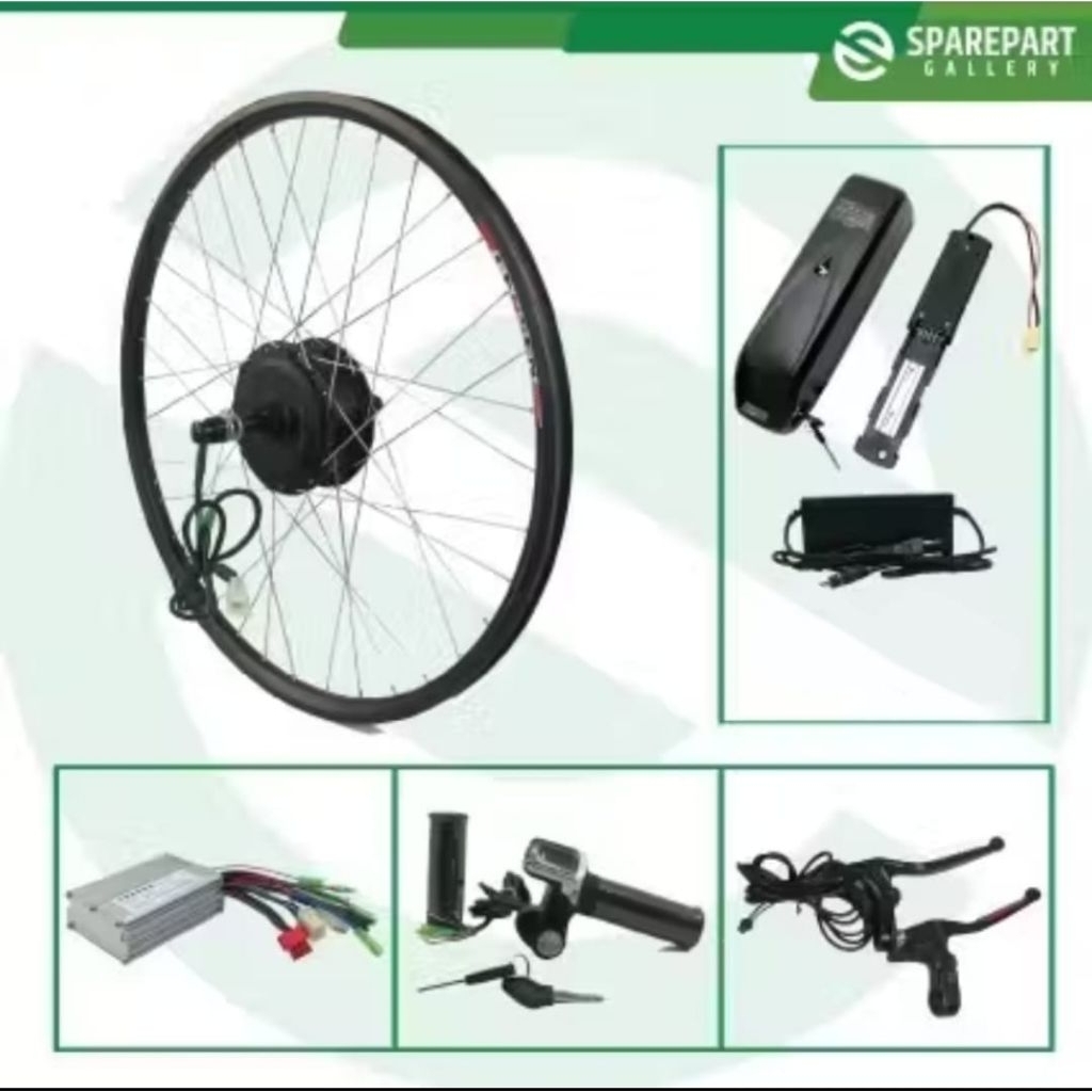 Komplit set Ebike kit 36v350w Sepeda Listrik (Konversi sepeda listrik)