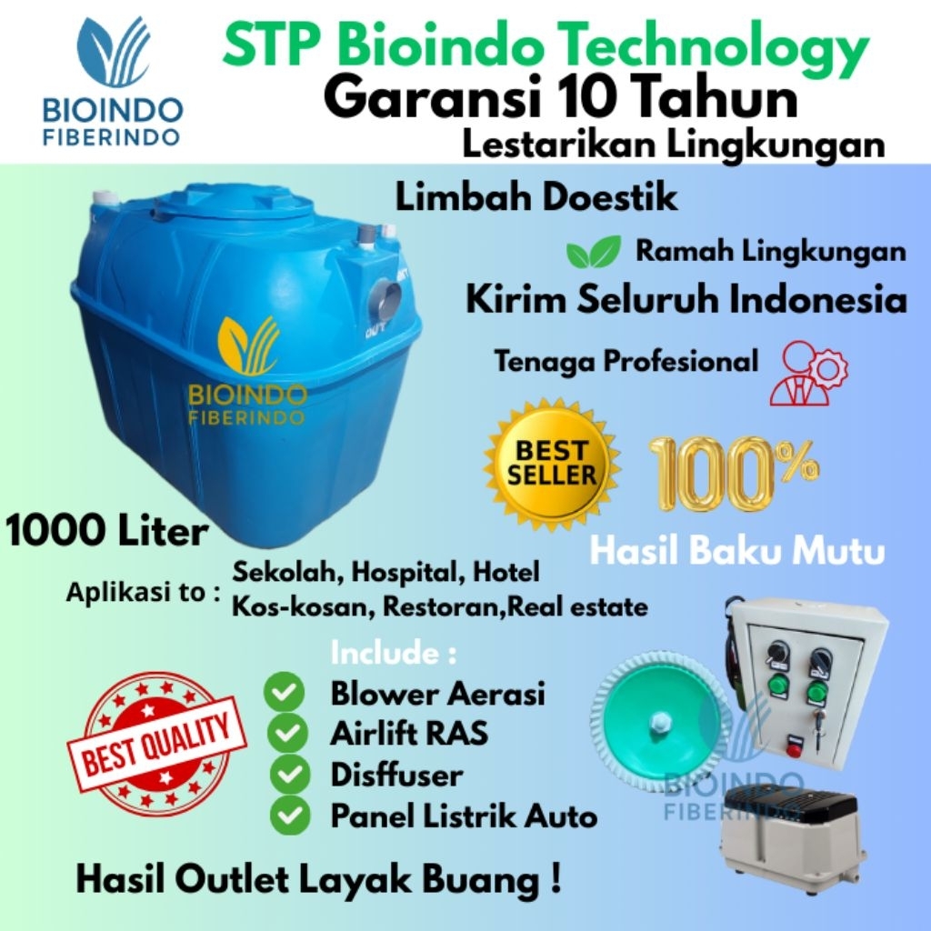 STP IPAL 1000 Liter Domestik  Bioindo - IPAL Bioindo - ipal mbg - ipal mini