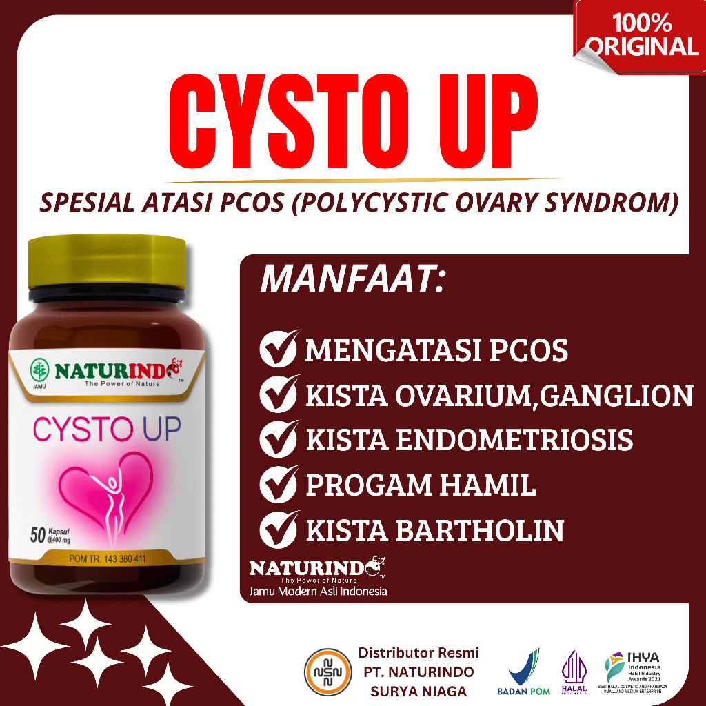 CYSTO UP - NATURINDO Obat Herbal PCOS Miom Kista Ovarium Endometriosis Ganglion