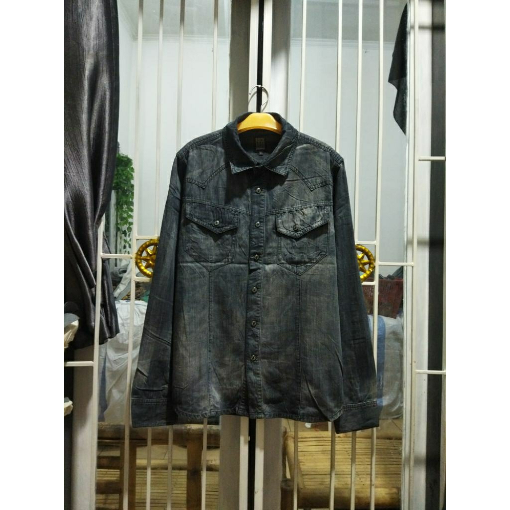 kemeja western buckaroo vintage soft jeans lengan panjang pria L