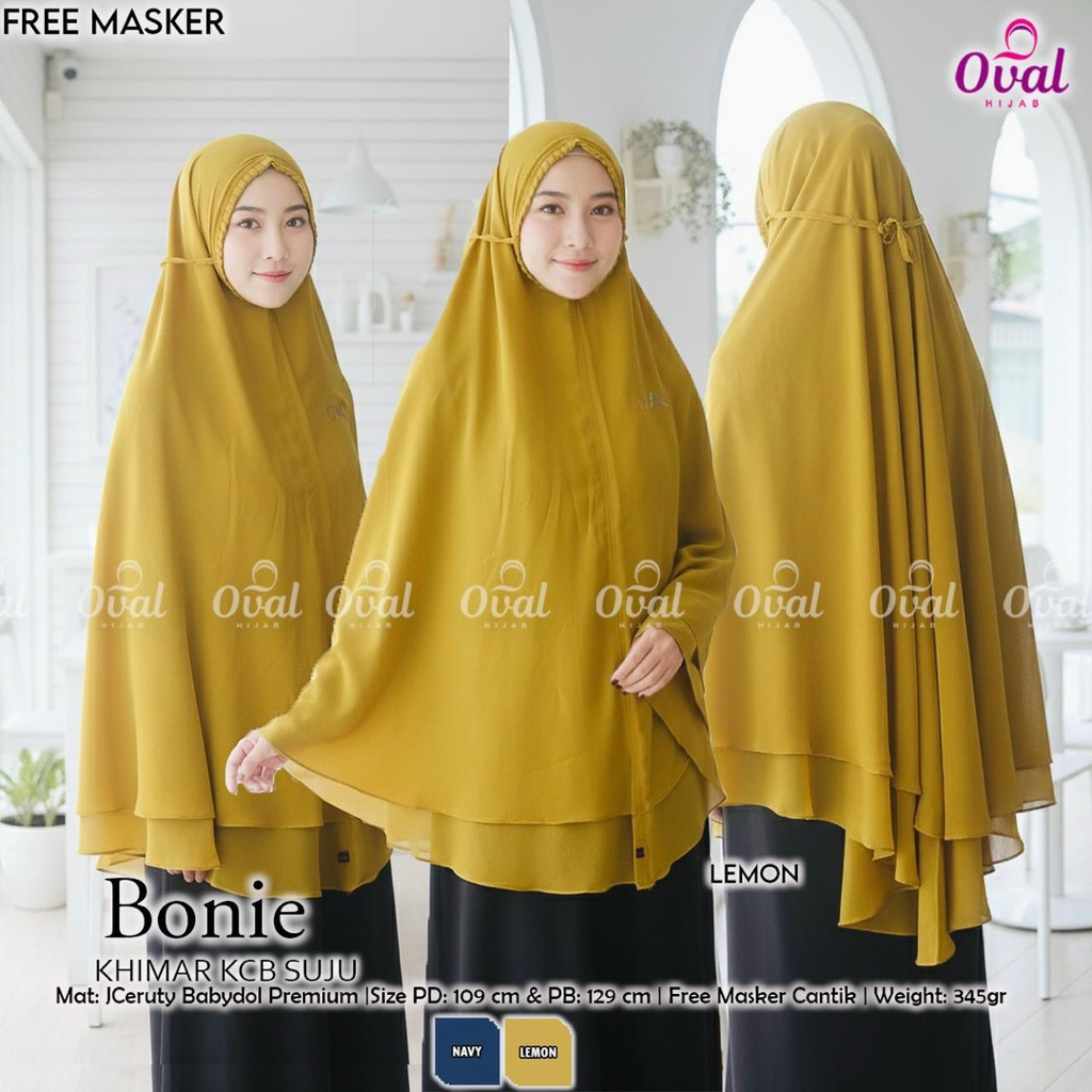 Bonie Khimar Jumbo Original Oval Hijab Khimar Ceruty Babydoll Khimar Ceruty Jumbo