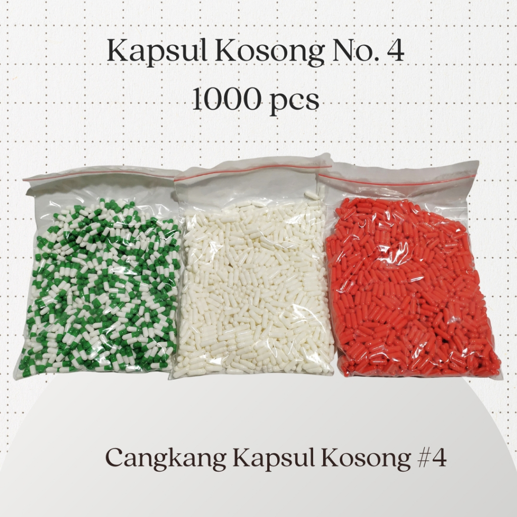 Kapsul Kosong No 4 Isi 1000 Pcs Cangkang Kapsul Kosong