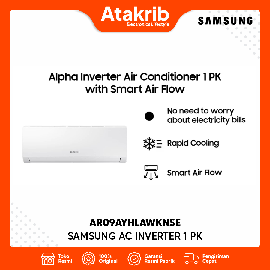 SAMSUNG AC INVERTER 1 PK AR09AYHLAWKNSE
