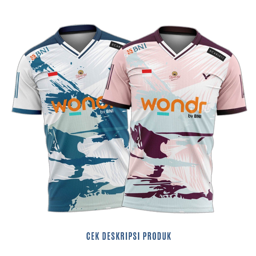 Jersey Badminton Indonesia Denmark Open Victor Premium Gratis Nama Atlet Premium drifit
