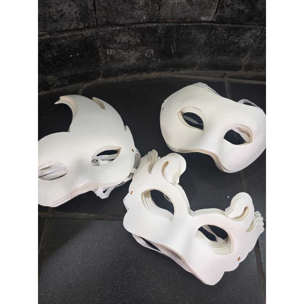 Topeng Lukis Putih Polos Kertas - Topeng Wajah Pesta Karakter Acara Masquerade Mask Ballroom Zorro