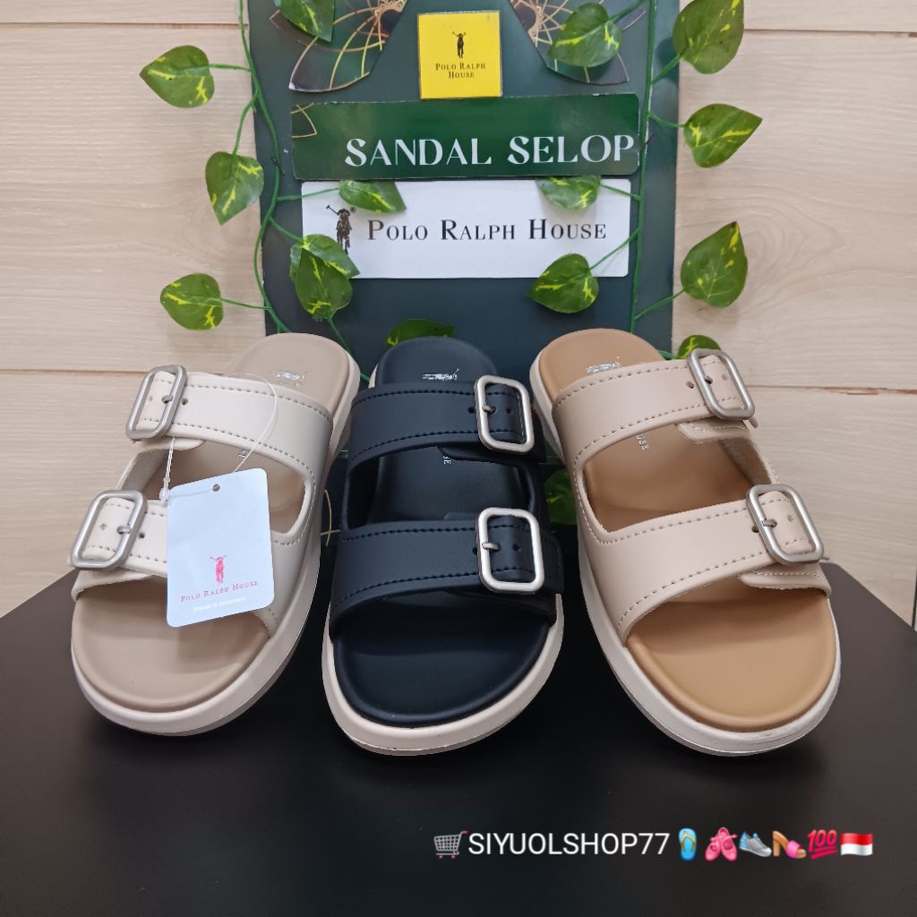 [Bisa COD/100% Original/Art TBE 02] Sandal Wanita POLO RALPH HOUSE/Sandal Wanita/Sandal Slide Wanita
