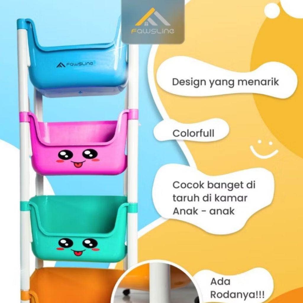 FAWSLINE RAK TROLI RAINBOW SERBAGUNA