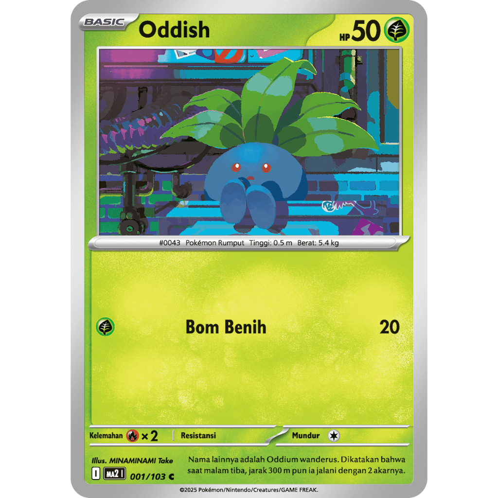 Oddish | Kartu Pokemon TCG Indonesia | NM | Set Kobaran Biru | MA2