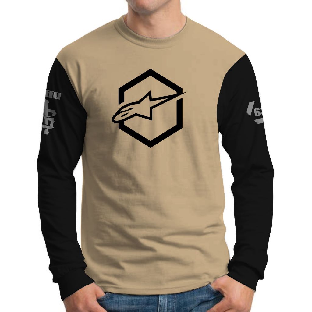 Kaos Lengan Panjang Raglan Katun Combed 24s Tebal Pria Wanita Casual Multiwarna M-XXL