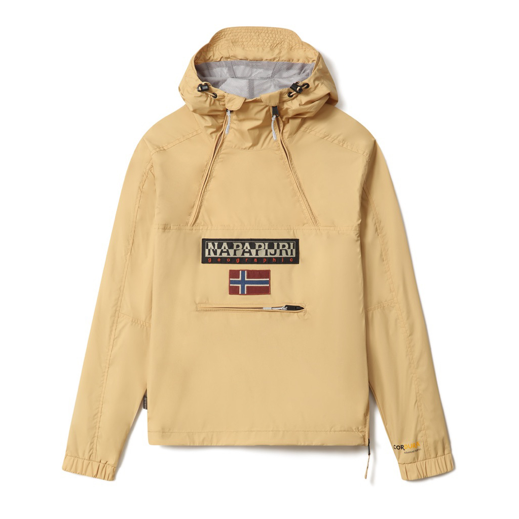 Napapijri Northfarer Shell Summer Hooded Jacket In Sand Praire