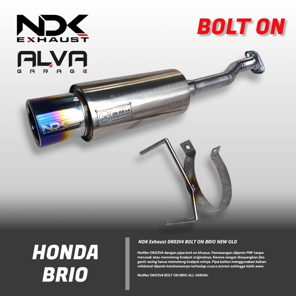 Knalpot NDK Bolt On Brio Muffler Silincer Racing DK03V4 NDK EXHAUST