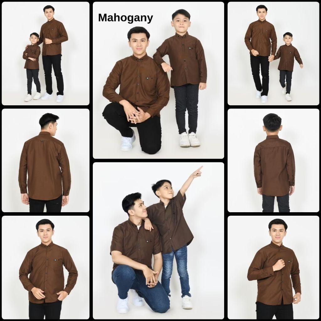 (NEW MAHOGANY) KOKO MEVAL - BAJU KEMEJA KOKO KURTA DEWASA COUPLE BAPAK AYAH DAN ANAK KECIL TANGGUNG 