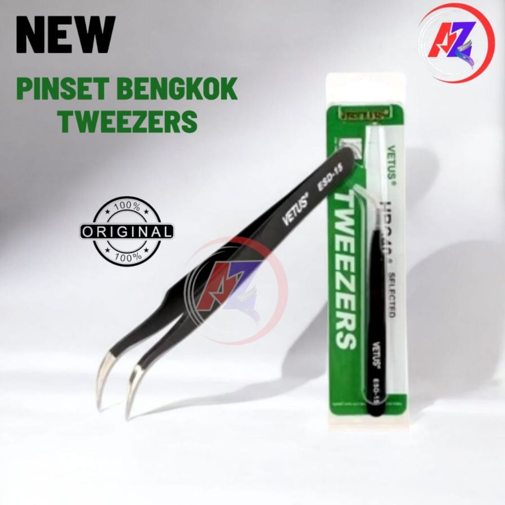 Pinset Vetus Tweezers Bengkok Original