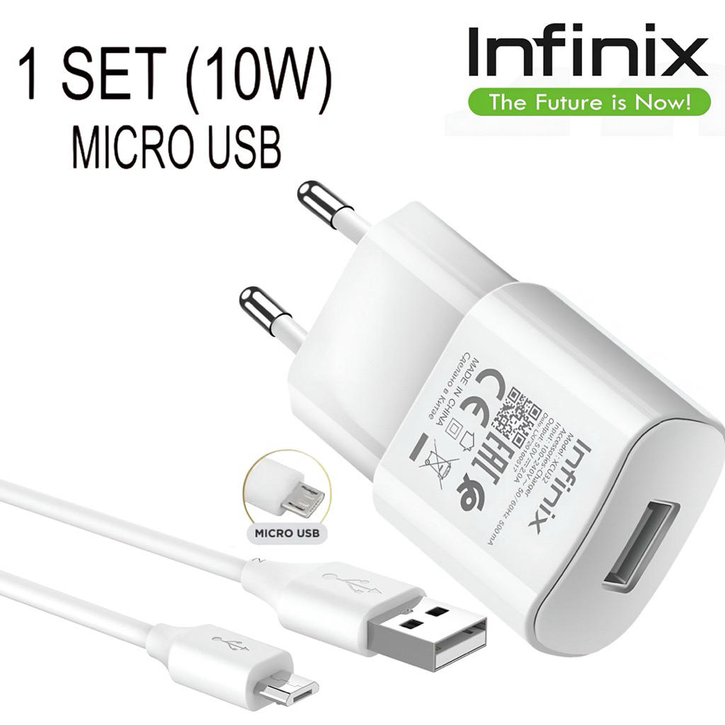 Charger Infinix Smart 6 7 Hot 10 11 11s 12 20i 20s Original 100% Micro USB Casan Carger Cas Hp