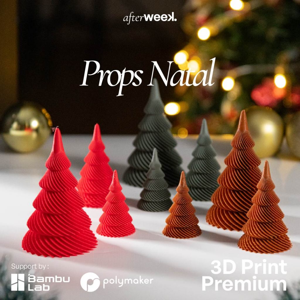 Props Foto Pohon Natal | Pohon Natal Mini | 3D Print Props Custom | Custom Props Foto | Dekorasi Fot
