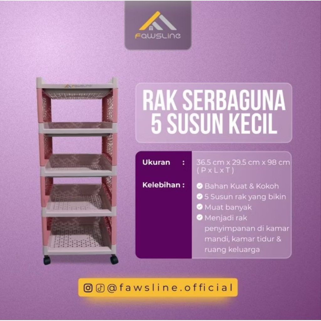 Termurah rak serbaguna Fawsline 3-5 susun kecil