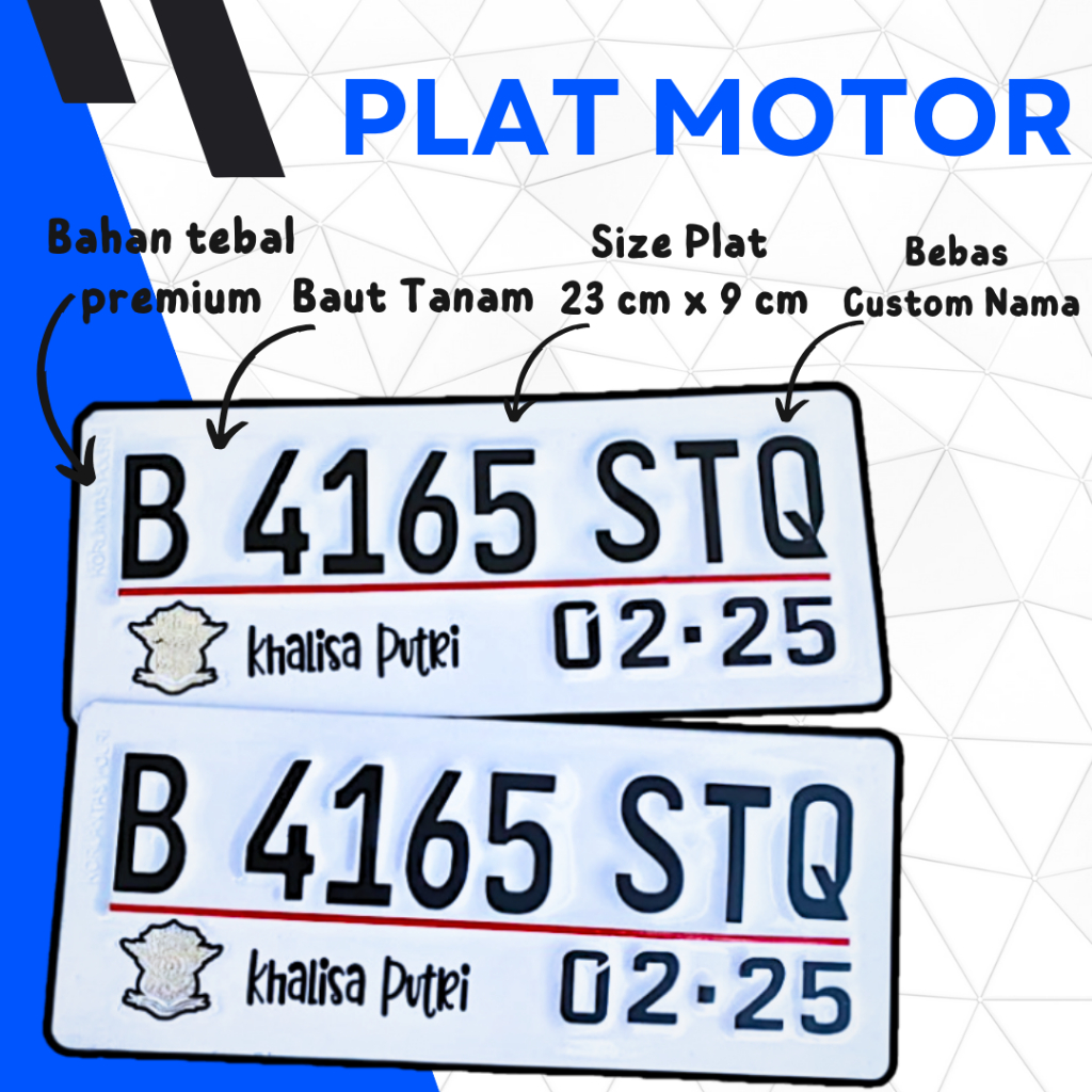 Plat motor Variasi bebas Custom / plat motor Baut Tanam Rapi / plat motor kecil