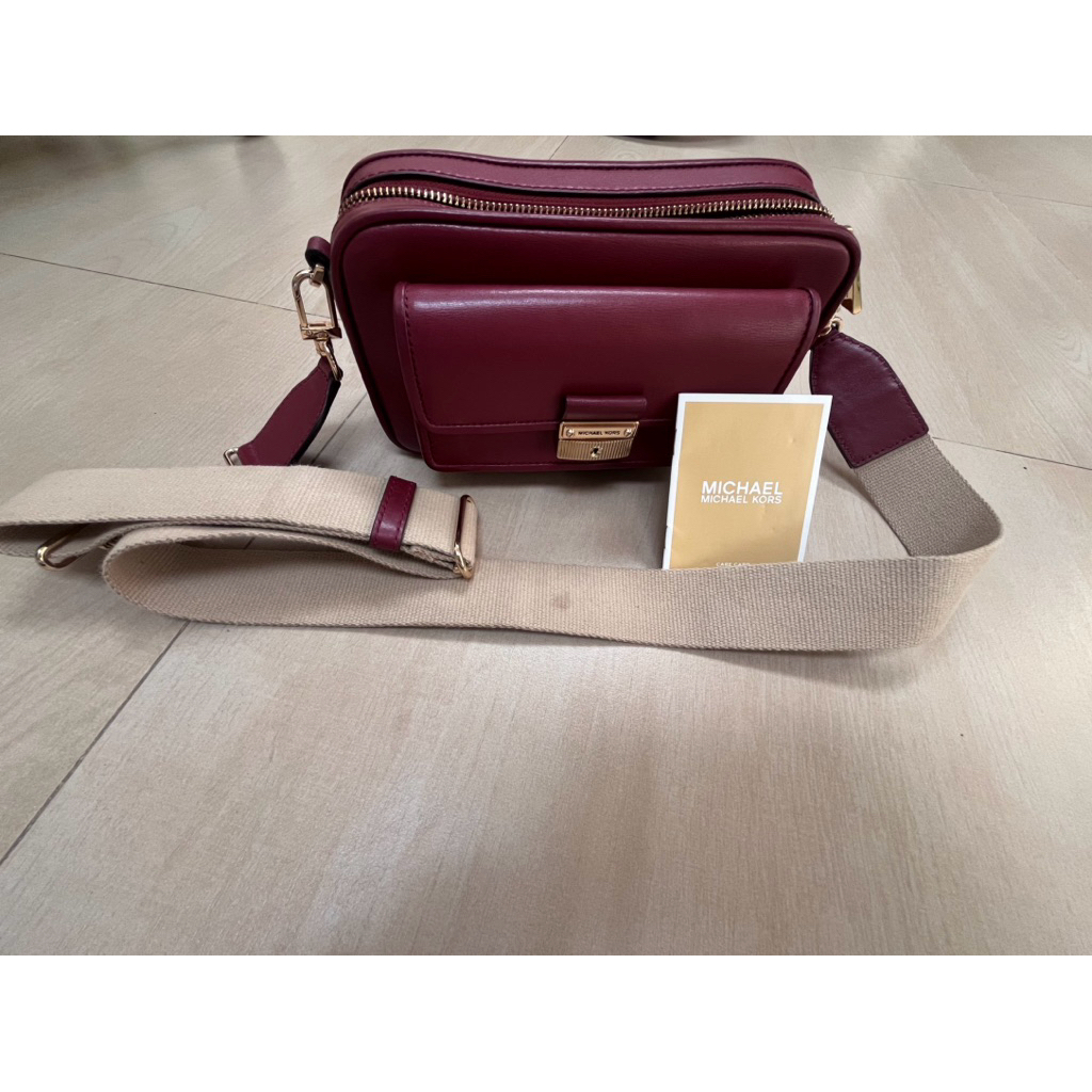 MK Bradshaw Messenger Crossbody Bag Maroon (Preloved)