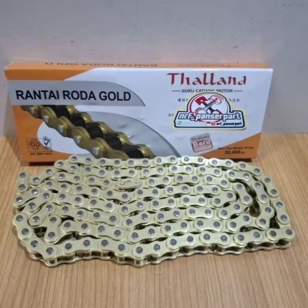 RANTE RODA 428 H/RANTAI GIR 428H-110 L/120 L/128 L/140 L GOLD/EMAS