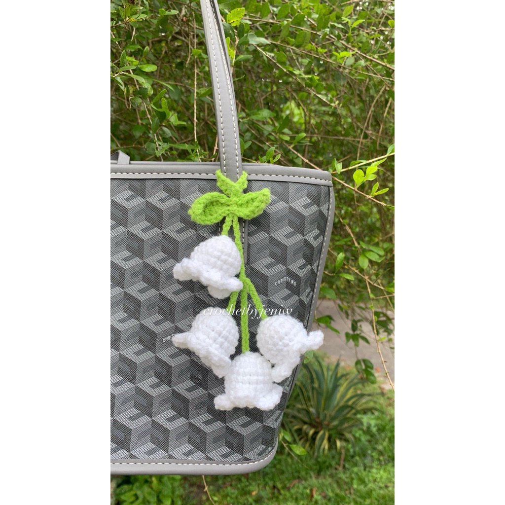 Crochet Lily Of The Valley Keychain
