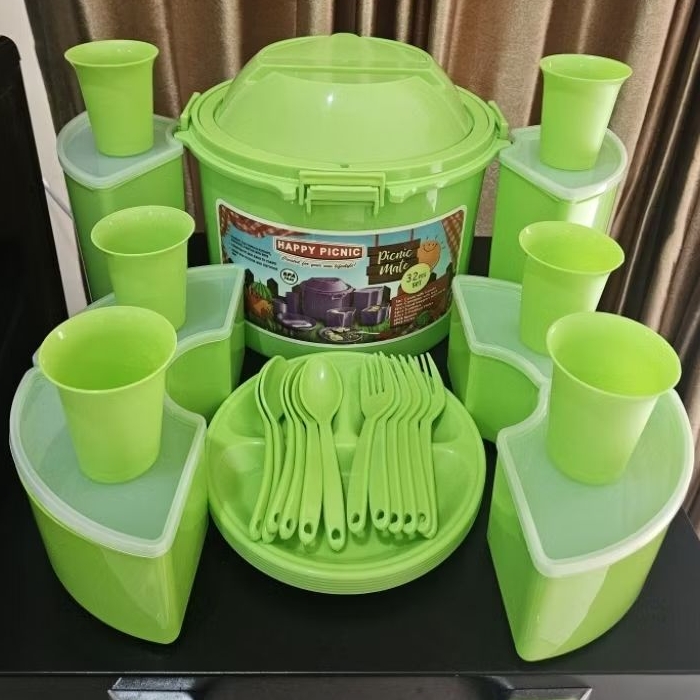 READY SIAP KIRIM original from malaysia Set 32 Piknik set peralatan makan ember set perlengkapan pik