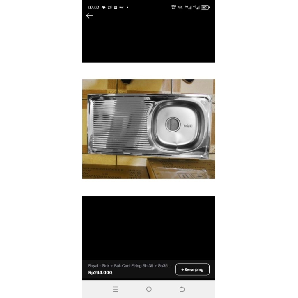 wastafel cuci piring Royal