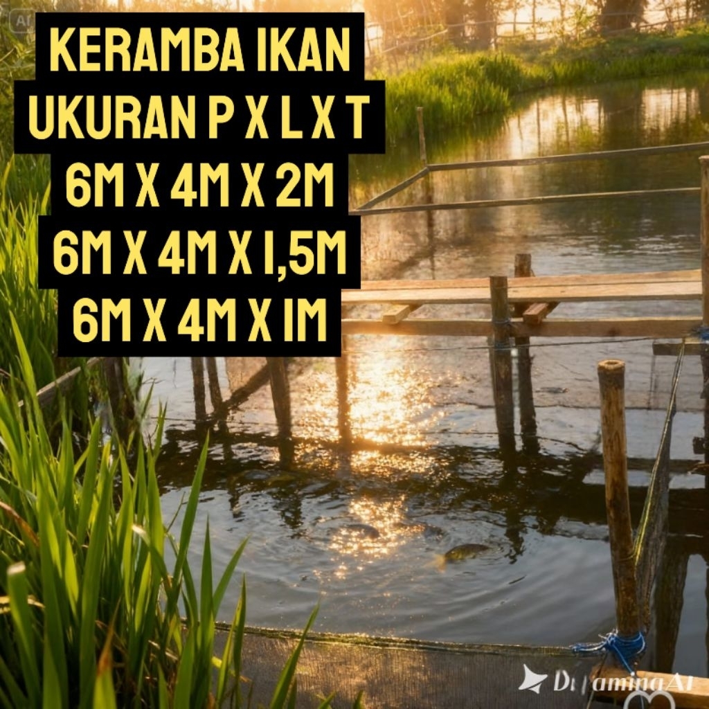 keramba ikan 6x4x2 6x4x1,5 6x4x1 bahan RK super siap pakai