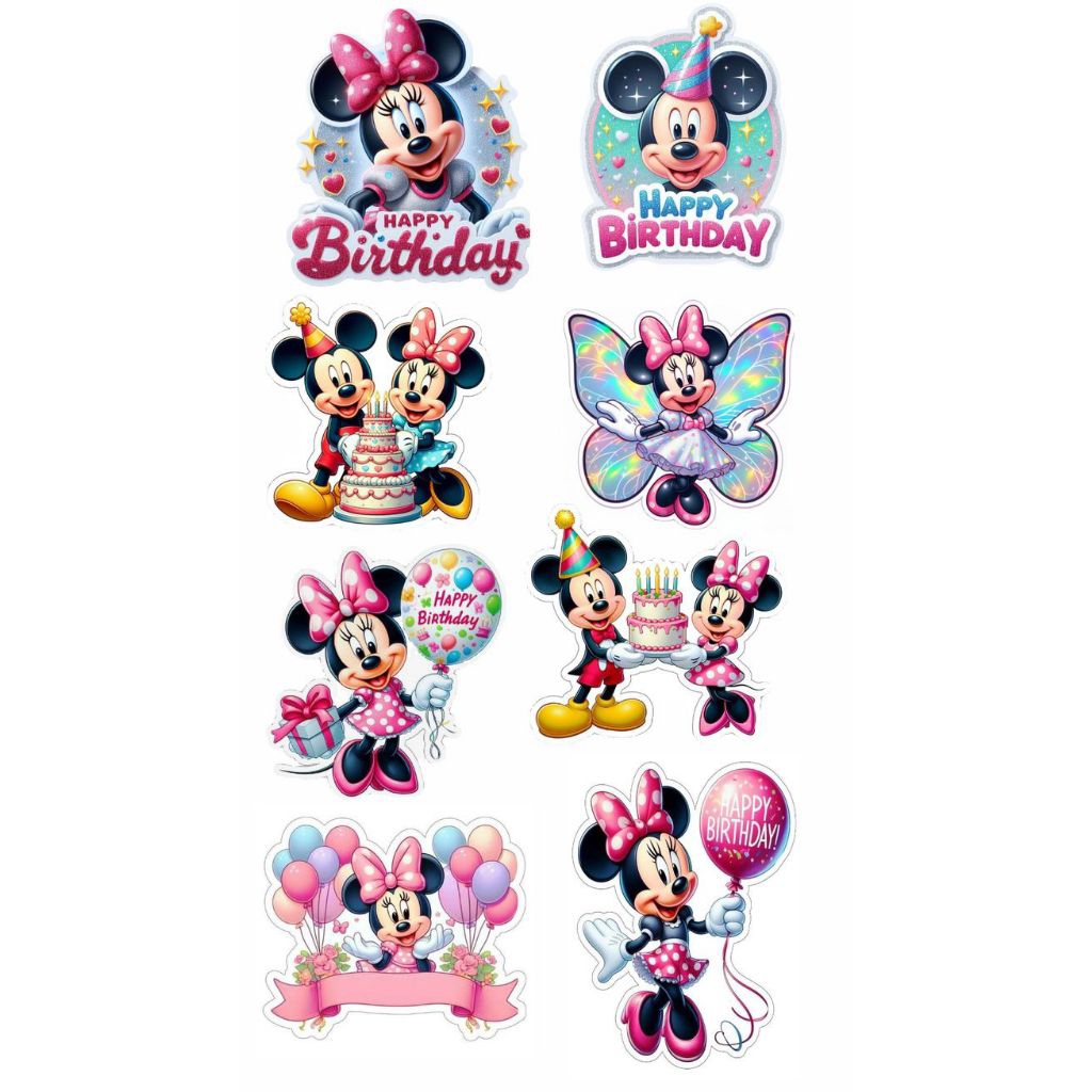 Topper MINI MOUSE FREE Custom Nama/Hiasan Cake Ultah Tema MINI MOUSE