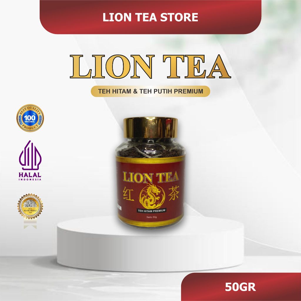 Teh Hitam Lion Tea Long Tea - Teh Hitam & Putih Long Tea 50gr Original Produk