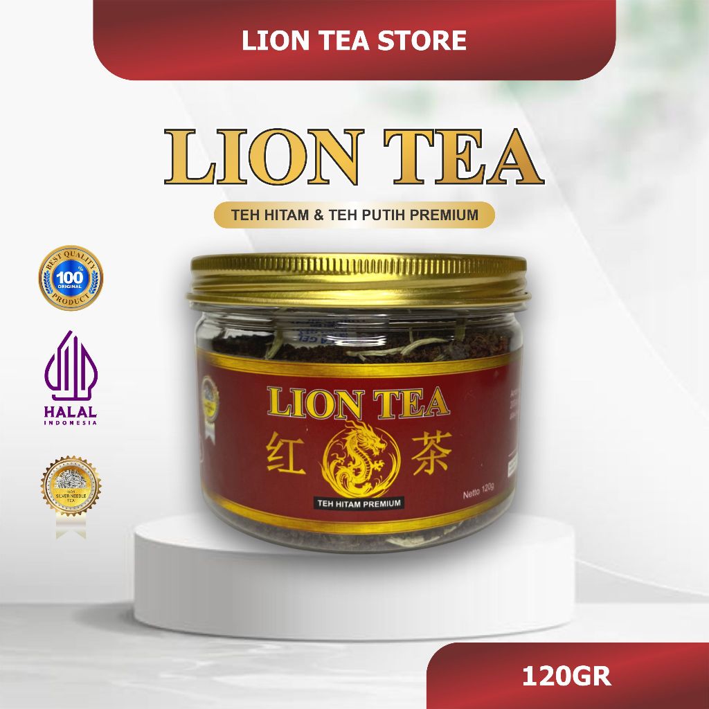 Teh Hitam Lion Tea Long Tea - Teh Hitam & Putih Long Tea 120gr Original Produk