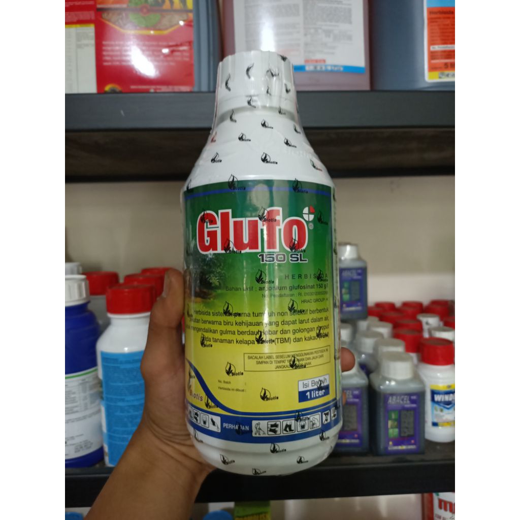 Herbisida kontak sistemik GLUFO 150SL - 1L - AMONIUM GLUFOSINAT - MEMBASMI RUMPUT KERAS - RUMPUT LUL