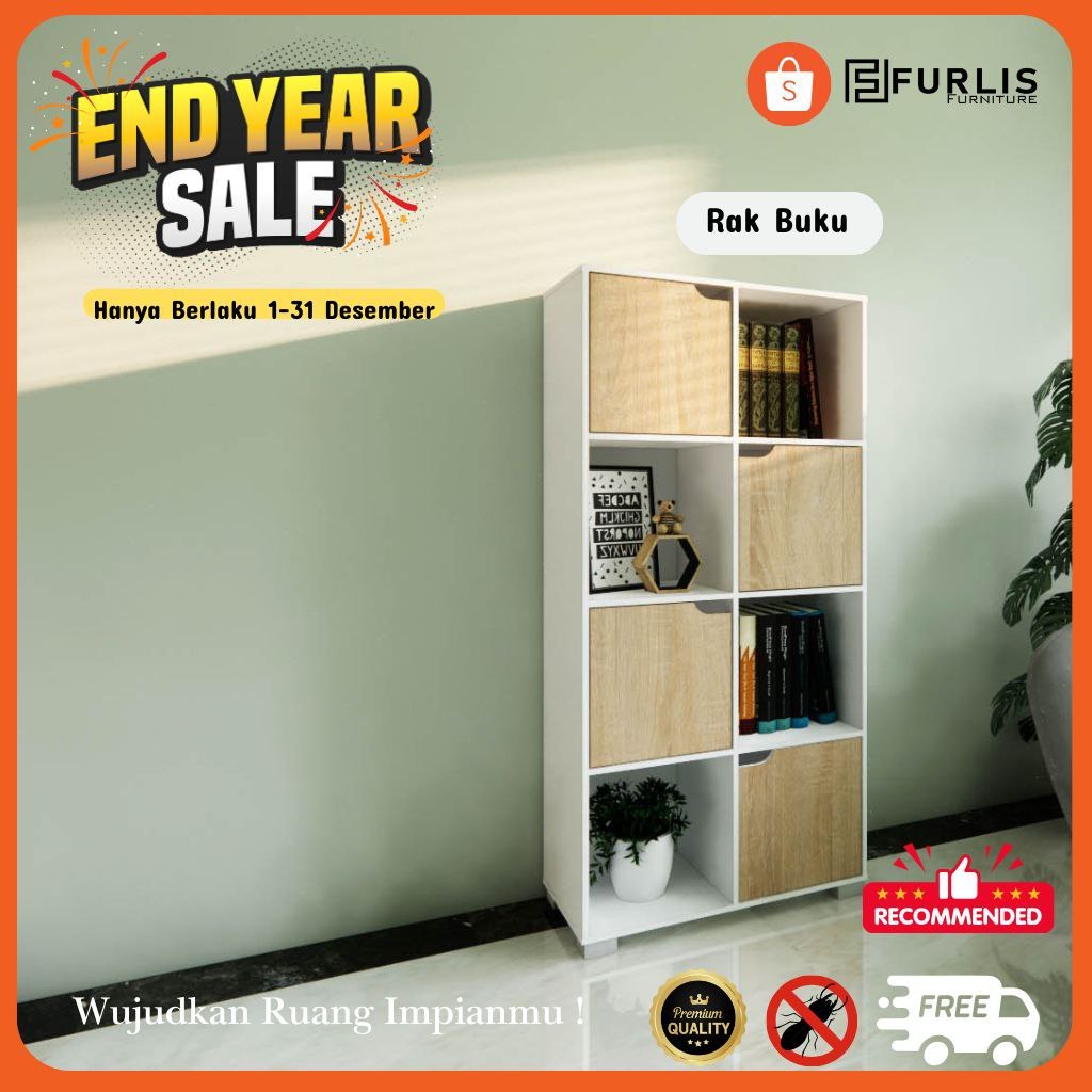 Rak Buku Tutup / Rak Serbaguna / Rak Buku / Rak Kantor / Rak Ruang Kerja / Rak Kayu Minimalis / Rak 