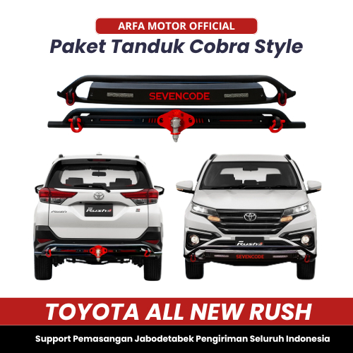 Paket Tanduk Towing Depan Belakang Rush & Terios | Paket Tanduk + Towing Belakang Cobra All New Rush