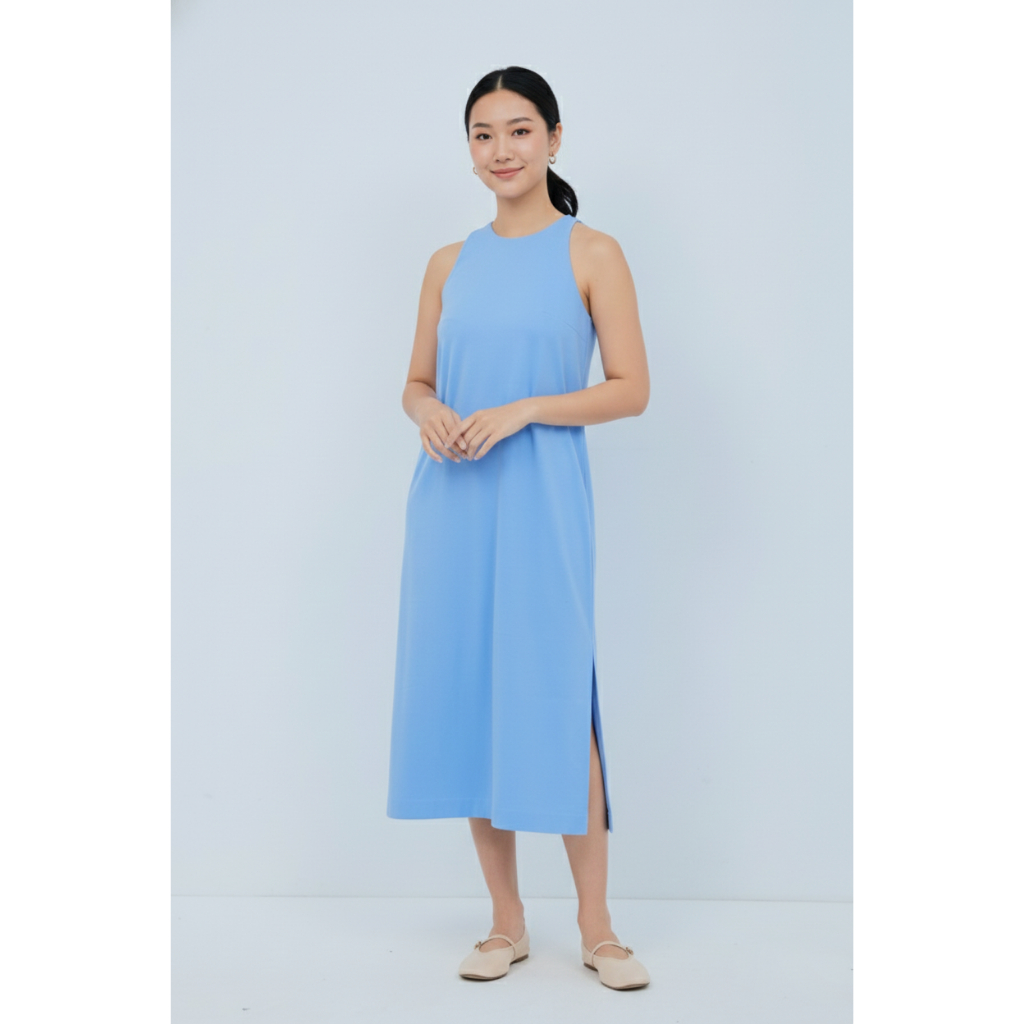 ODIVA Lyla Sleeveless Dress | Dress Midi Kasual Wanita