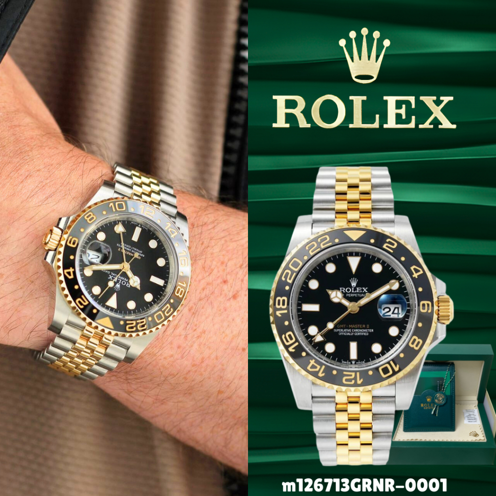 Jam tangan Pria Original Two tone ROLEX GMT-MASTER II m126713GRNR-0001 sudah termasuk Box Lengkap 10